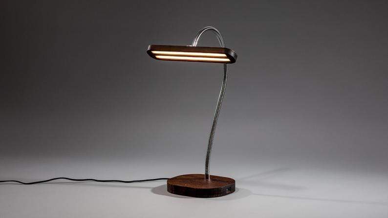 JTNLAB LAMP Dried Ash / Silver Colour WOODEN GOOSENECK DESK LAMP