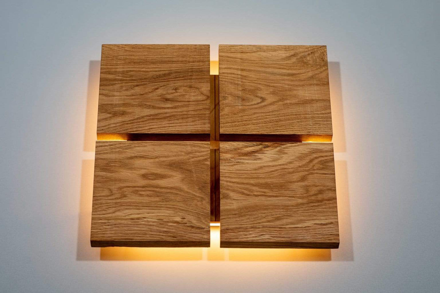 JTNLAB LAMP Oak / Please Select WOODEN DECOR WALL LAMP - 4 SQUARES