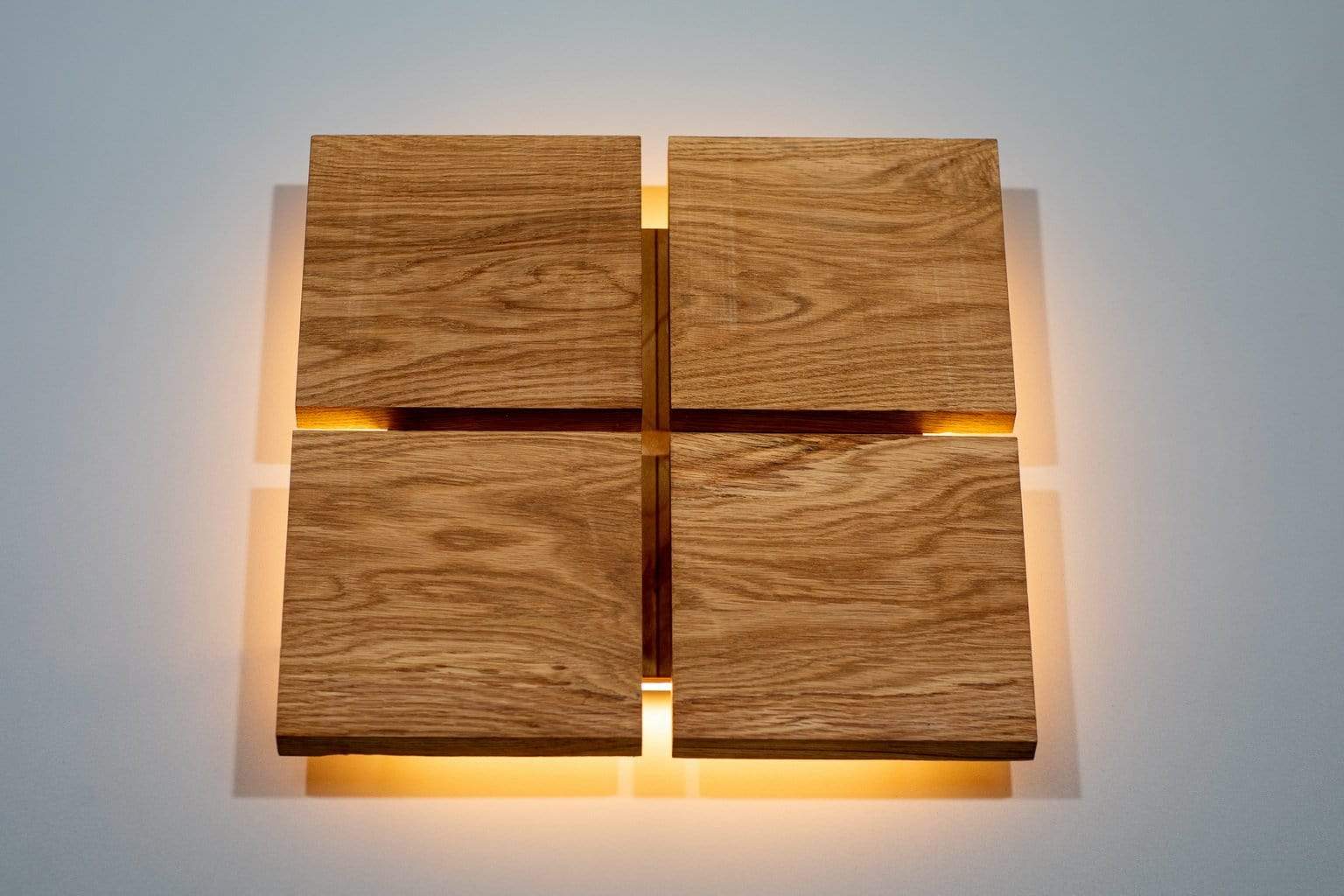 JTNLAB LAMP Oak / Please Select WOODEN DECOR WALL LAMP - 4 SQUARES