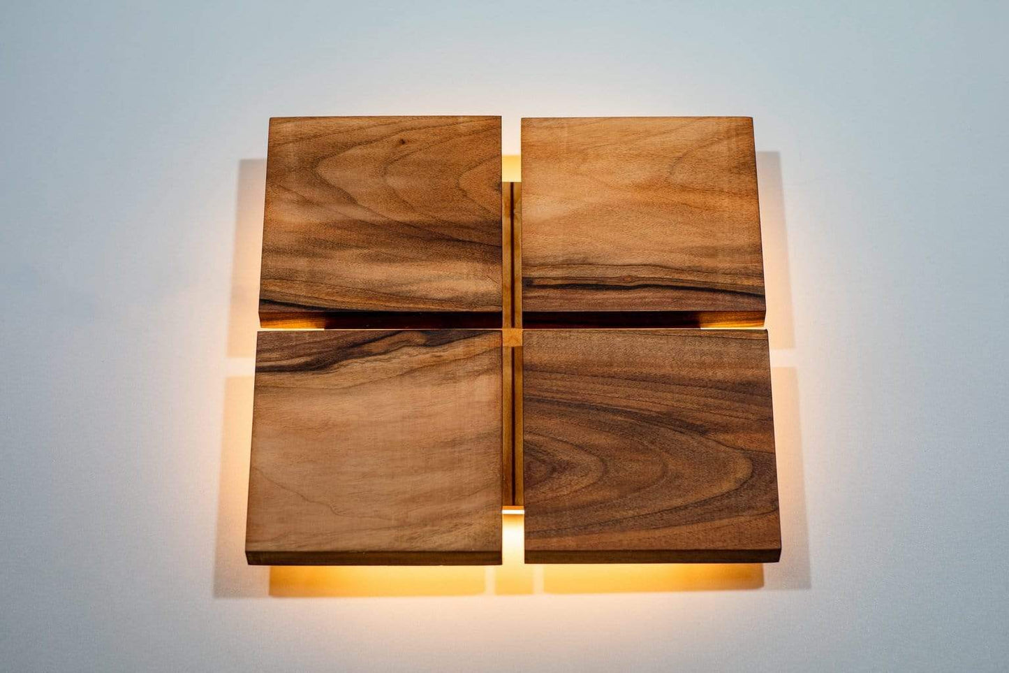JTNLAB LAMP Walnut / Please Select WOODEN DECOR WALL LAMP - 4 SQUARES