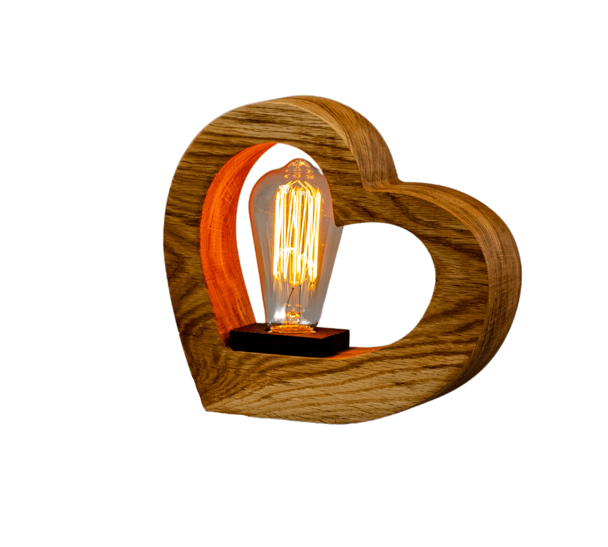 JTNlab LAMP WOODEN VINTAGE LAMP - HEART