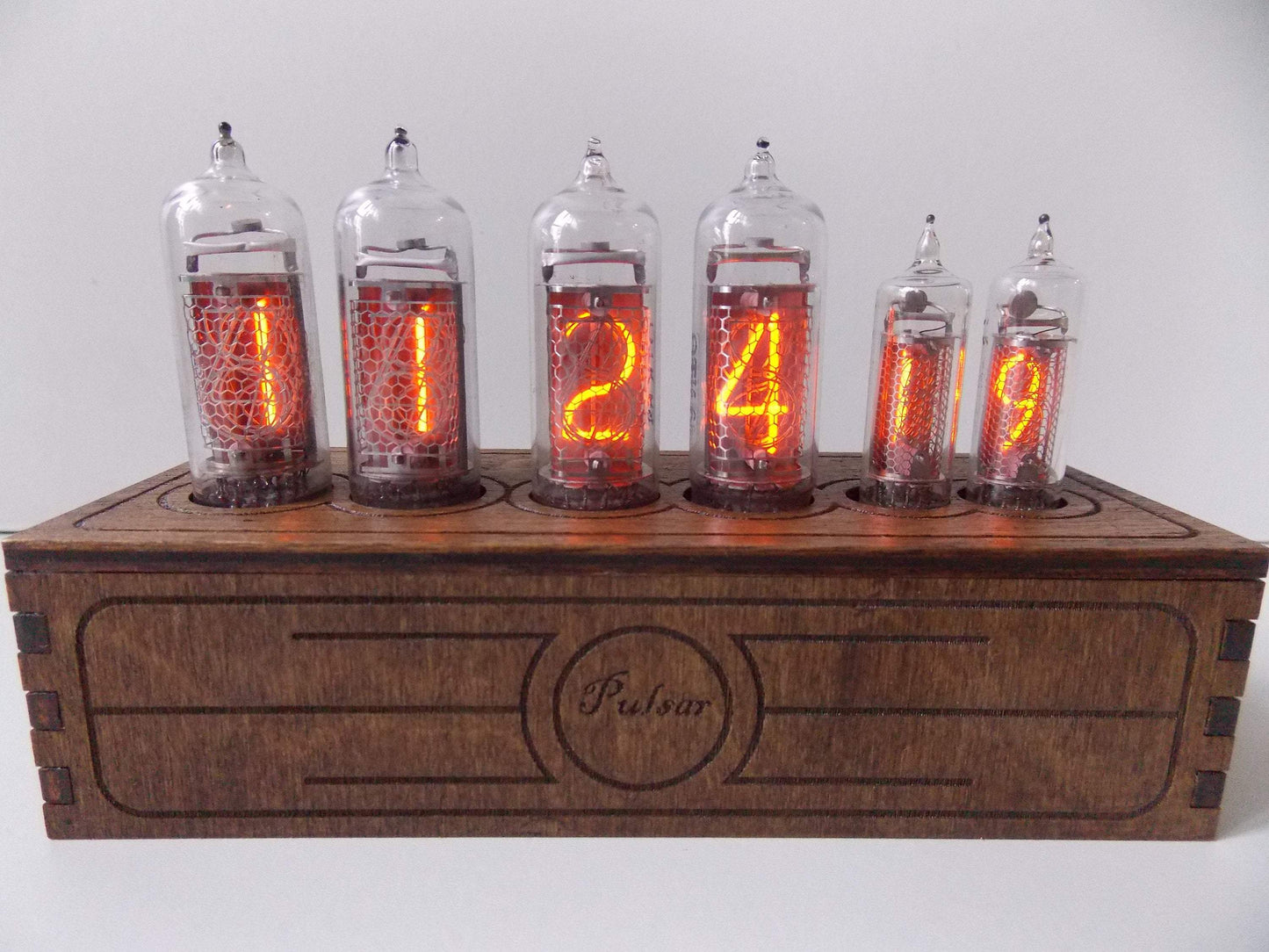 JTNlab Nixie Tube Clock 4xIN14 2xIN16 RGB Russian Wooden Home Decor Dieselpunk Soviet Table Christmas Boyfriend Gift For Him