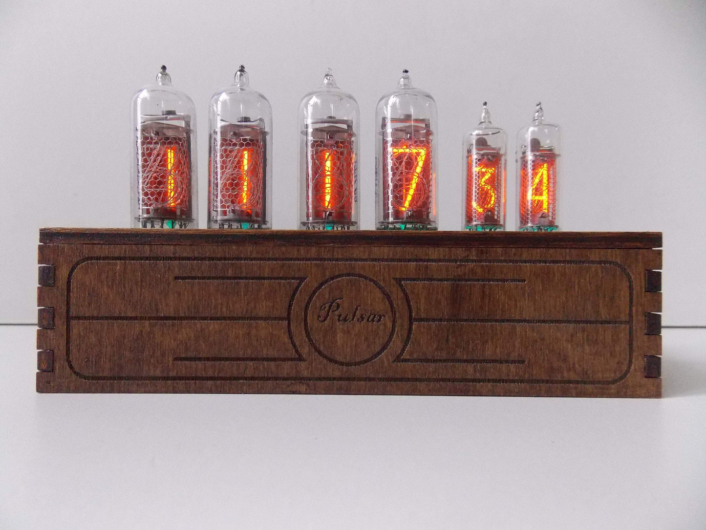 JTNlab Nixie Tube Clock 4xIN14 2xIN16 RGB Russian Wooden Home Decor Dieselpunk Soviet Table Christmas Boyfriend Gift For Him