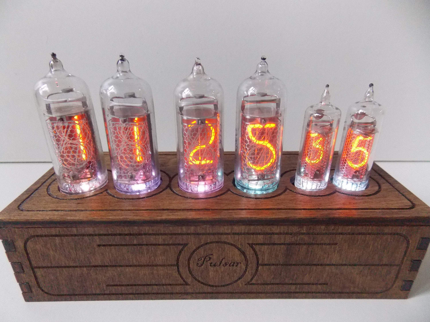 JTNlab Nixie Tube Clock 4xIN14 2xIN16 RGB Russian Wooden Home Decor Dieselpunk Soviet Table Christmas Boyfriend Gift For Him