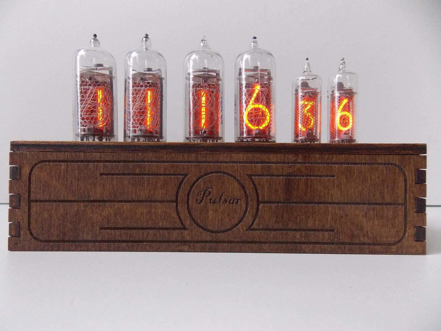 JTNlab Nixie Tube Clock 4xIN14 2xIN16 RGB Russian Wooden Home Decor Dieselpunk Soviet Table Christmas Boyfriend Gift For Him