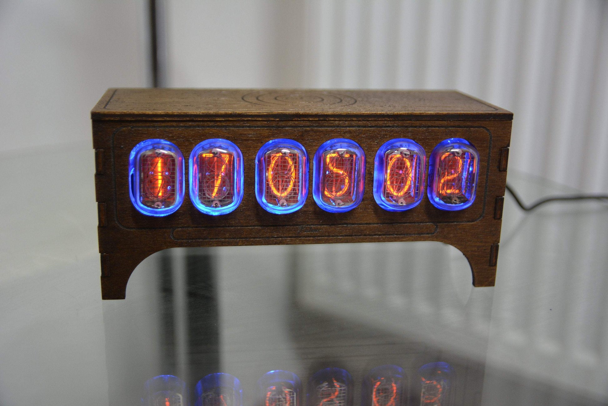 JTNlab Nixie Tube Clock 6xIN12 Bedroom clock Bedside Wooden Home Decor Soviet Clock Table Clock Gift Christmas Boyfriend Gift For Him