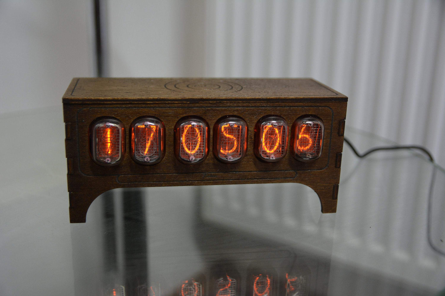 JTNlab Nixie Tube Clock 6xIN12 Bedroom clock Bedside Wooden Home Decor Soviet Clock Table Clock Gift Christmas Boyfriend Gift For Him