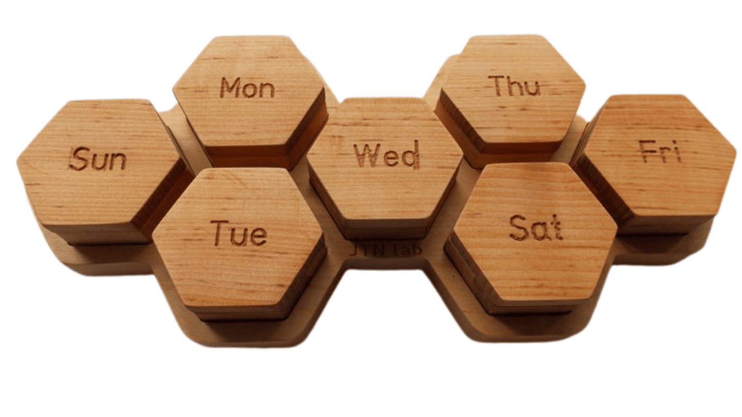 JTNlab PILLBOX 1 TIME DAILY MODULAR PILL BOX - HONEYCOMB