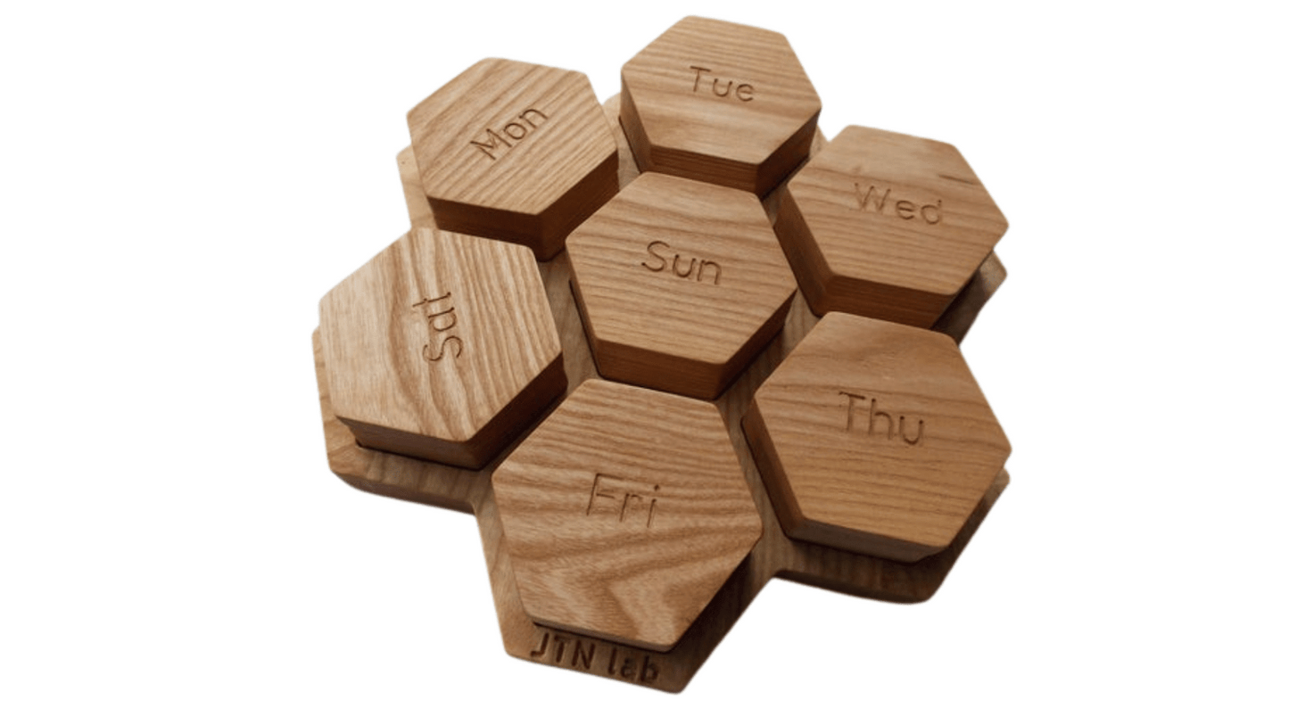 JTNlab PILLBOX 1 TIME DAILY MODULAR PILL BOX - HONEYCOMB V1