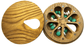 JTNlab PILLBOX Acacia / Add Initials (+$10.00) / External Lid ROUND WEEKLY PILL BOX  - NATURAL WOOD