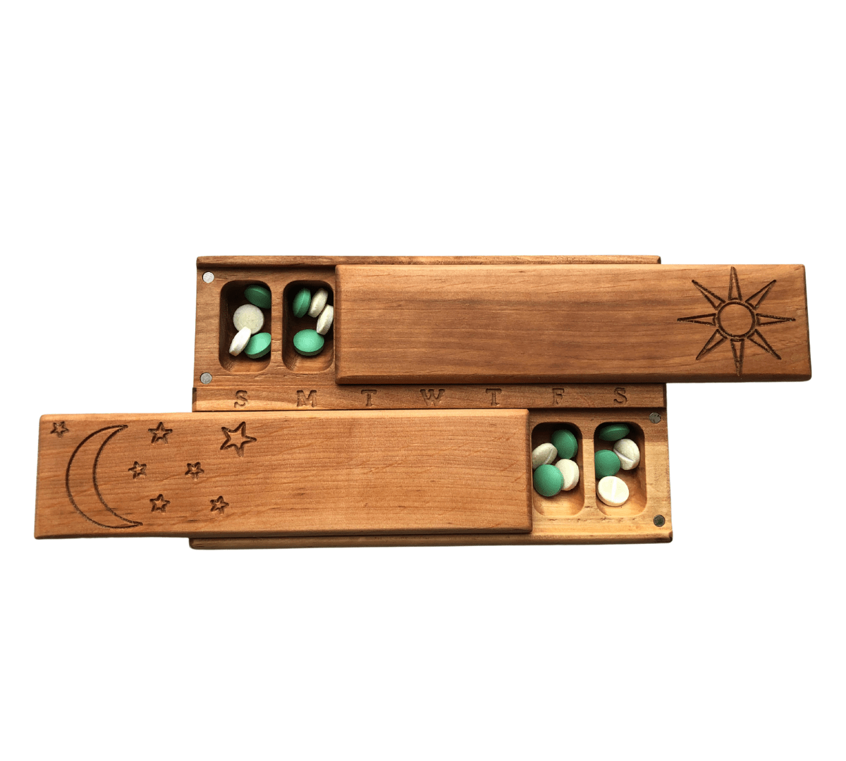 JTNlab PILLBOX Alder / Please Select WOODEN DAY/NIGHT PILLBOX  - SUN-MOON