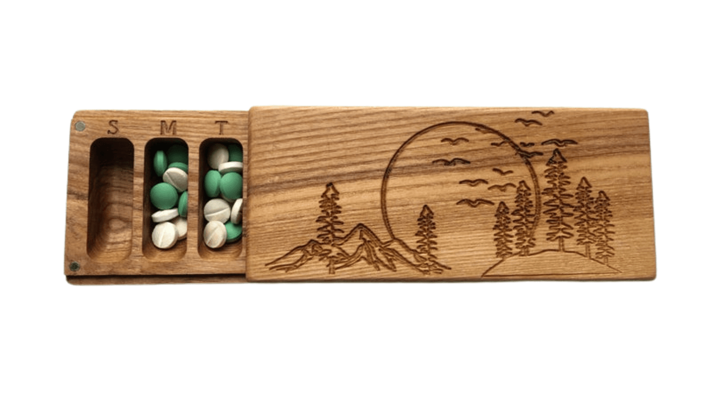 JTNlab PILLBOX Ash / No Personalization BIG WEEKLY PILL BOX - BIG NATURE