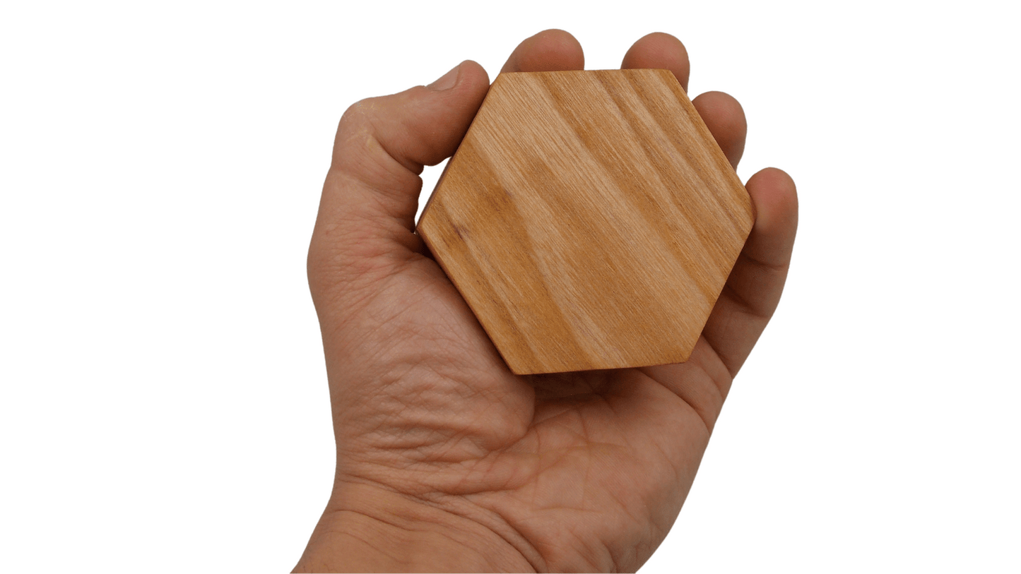 JTNlab PILLBOX Ash / No Personalization HEXAGON POCKET PILL BOX - NATURAL WOOD