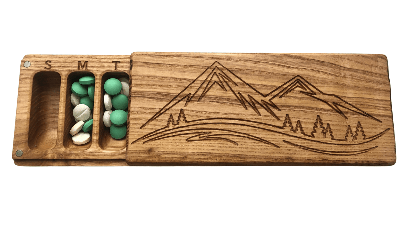 JTNlab PILLBOX Ash / Please Select BIG WOODEN PILL BOX - MOUNTAINS