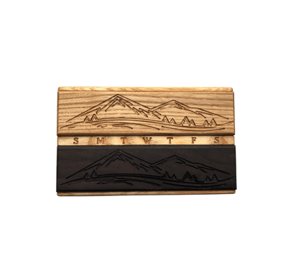 JTNlab PILLBOX Ash / Please Select WOODEN DAY/NIGHT PILL BOX  -  MOUNTAINS