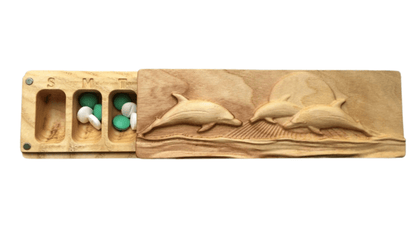 JTNlab PILLBOX Ash / Please Select WOODEN PILL BOX - 3D DOLPHINS