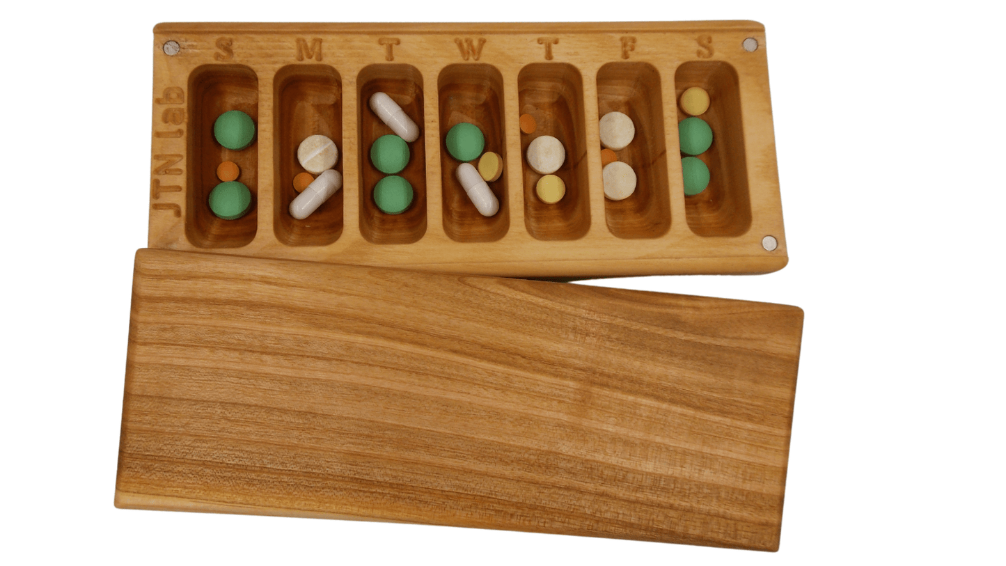 JTNlab PILLBOX BIG WOODEN PILL BOX - NATURAL WOOD