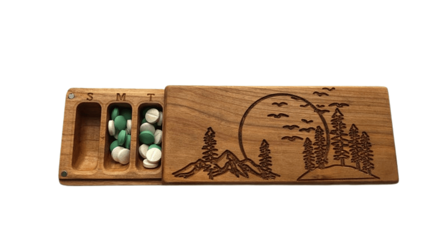 JTNlab PILLBOX Cherry / No Personalization BIG WEEKLY PILL BOX - BIG NATURE