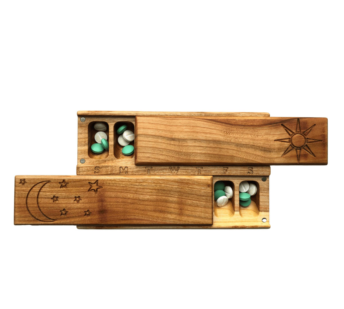 JTNlab PILLBOX Cherry / Please Select WOODEN DAY/NIGHT PILLBOX  - SUN-MOON