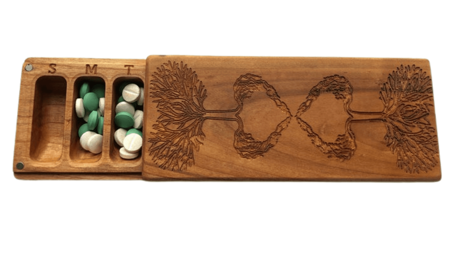 JTNlab PILLBOX Cherry / Please Select WOODEN PILL BOX - TREE OF LIFE 2