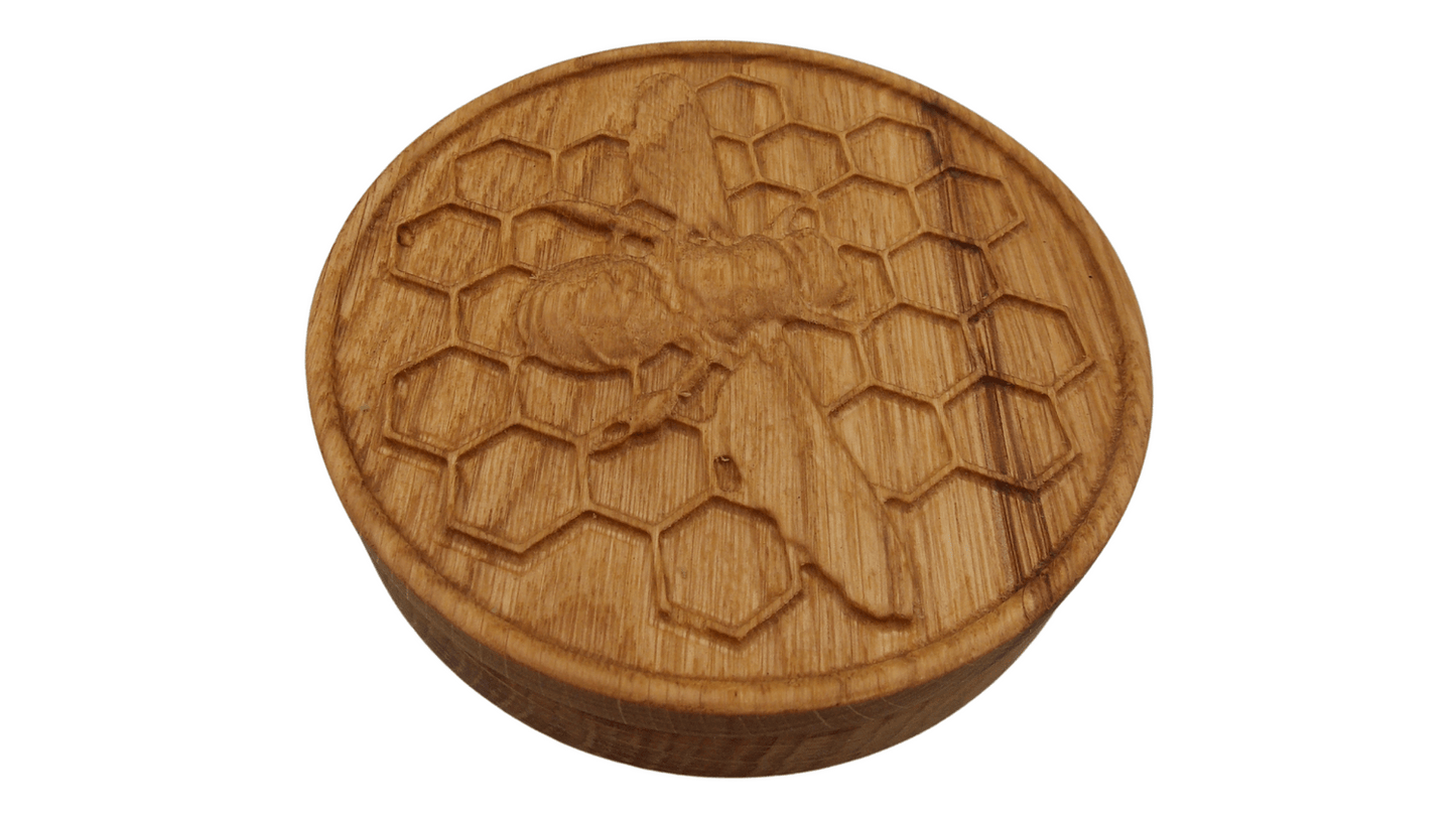 JTNlab PILLBOX DAILY ROUND PILL BOX - 3D BEE VS HONEYCOMB