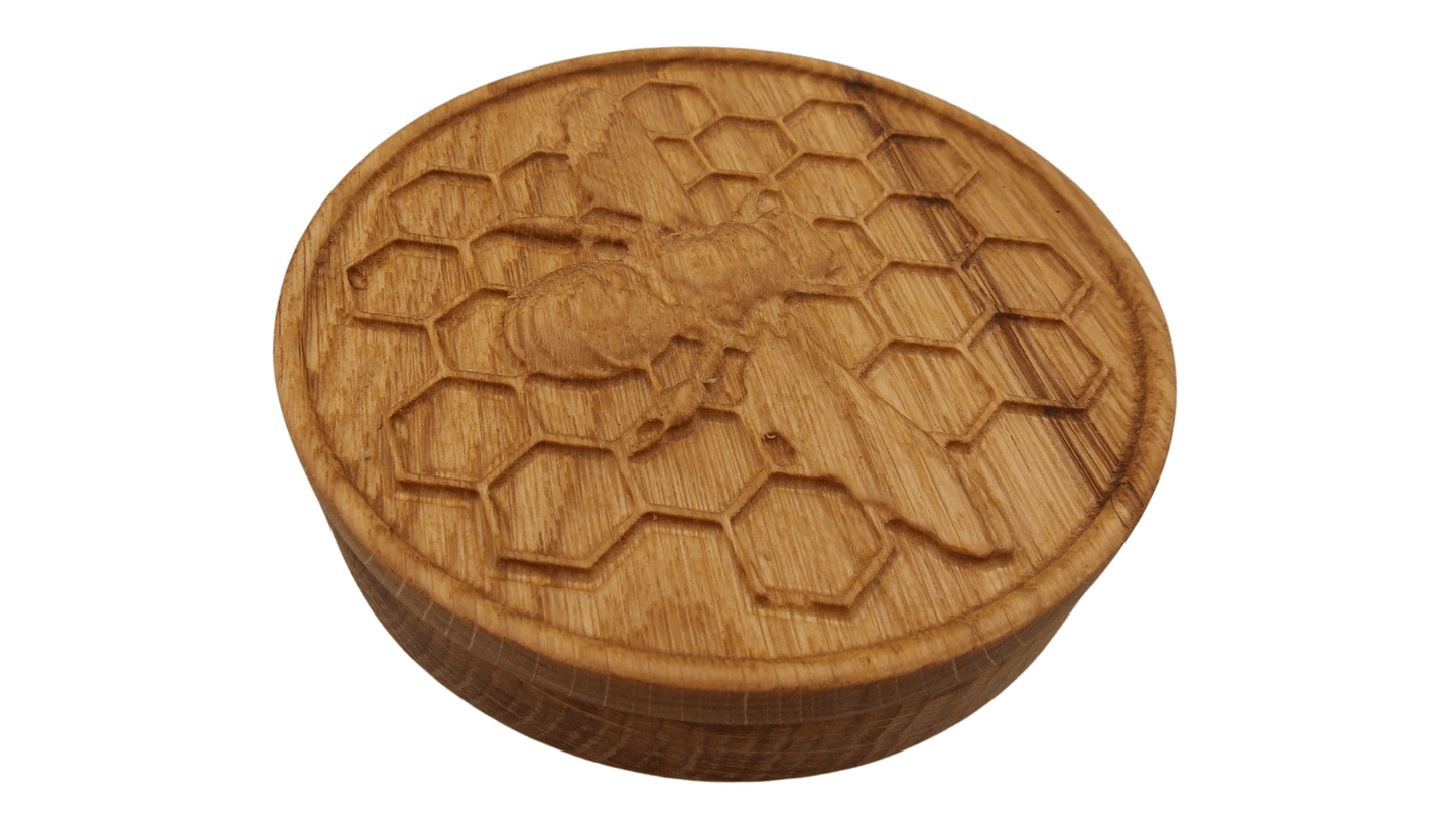 JTNlab PILLBOX DAILY ROUND PILL BOX - 3D BEE VS HONEYCOMB