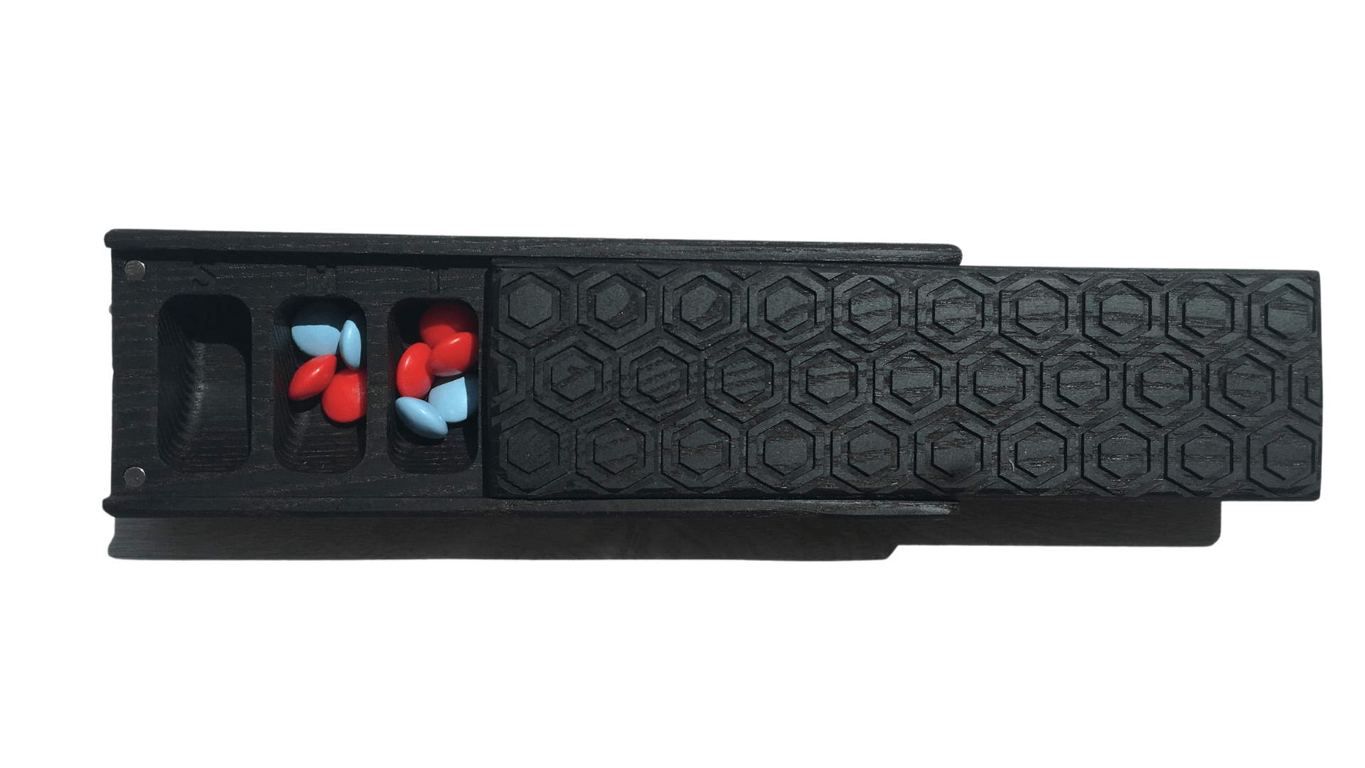 JTNlab PILLBOX Dried Ash / No Personalization / Internal Lid WOODEN PILL BOX - HONEYCOMB
