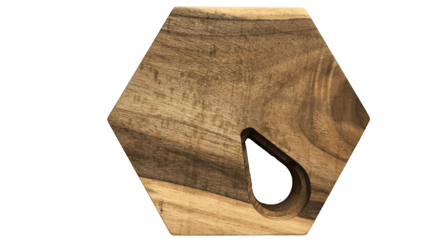 JTNlab PILLBOX HEXAGON WOODEN PILL BOX - NATURAL WOOD