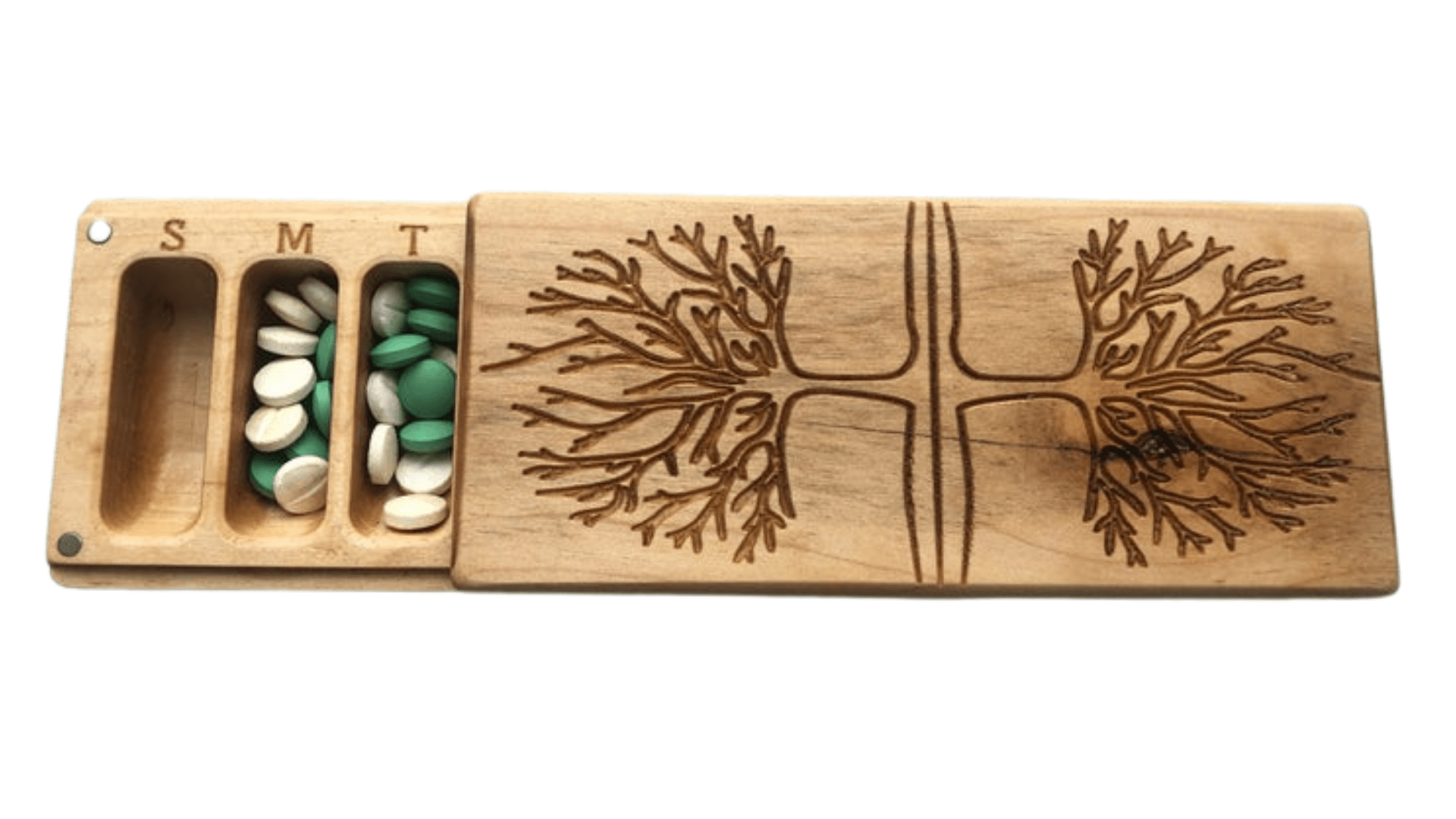 JTNlab PILLBOX Maple / Please Select WOODEN PILL BOX - TREE OF LIFE