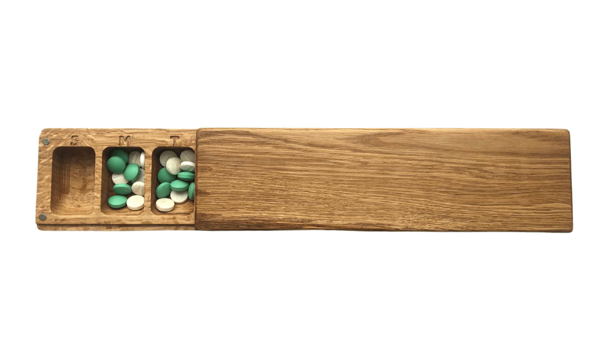JTNlab PILLBOX Oak / No Personalization BIG WEEKLY PILL BOX -  NATURAL WOOD
