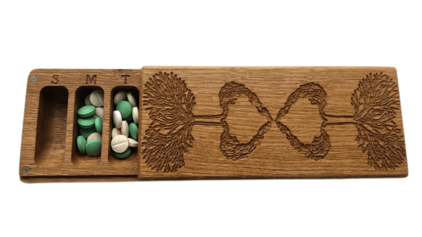 JTNlab PILLBOX Oak / Please Select WOODEN PILL BOX - TREE OF LIFE 2