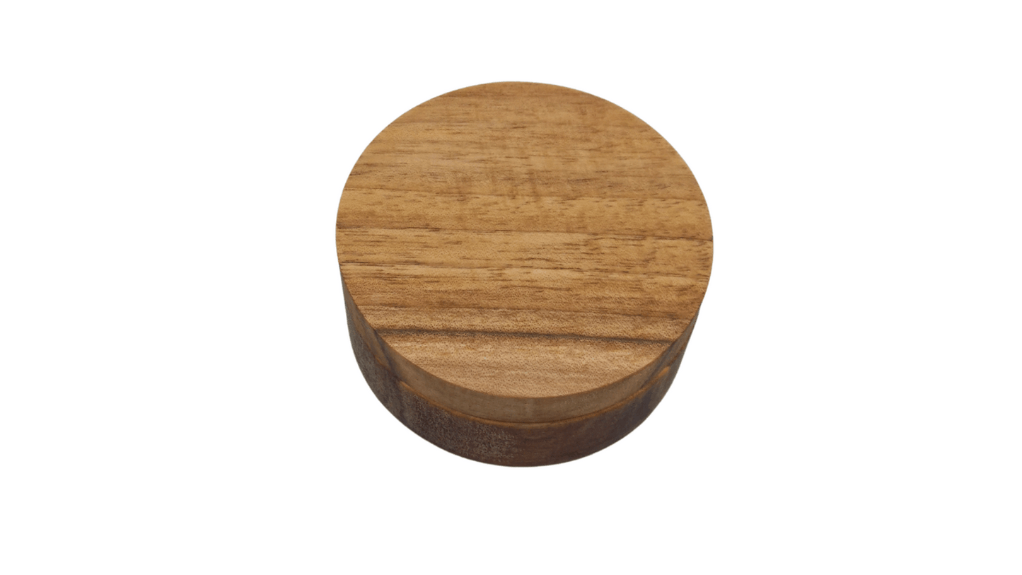 JTNlab PILLBOX ROUND POCKET PILL BOX - NATURAL WOOD