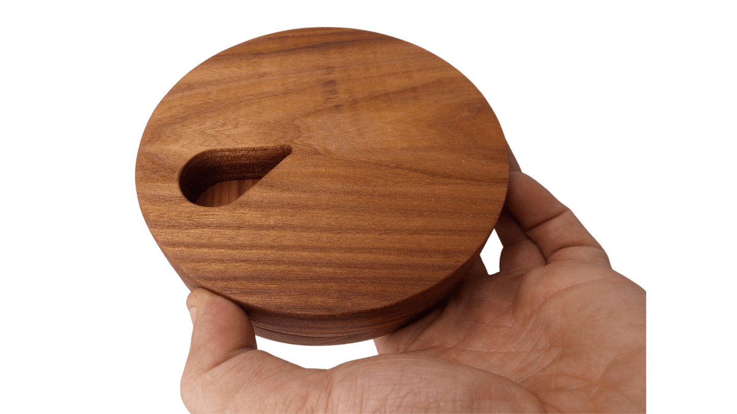 JTNlab PILLBOX ROUND WEEKLY PILL BOX  - NATURAL WOOD