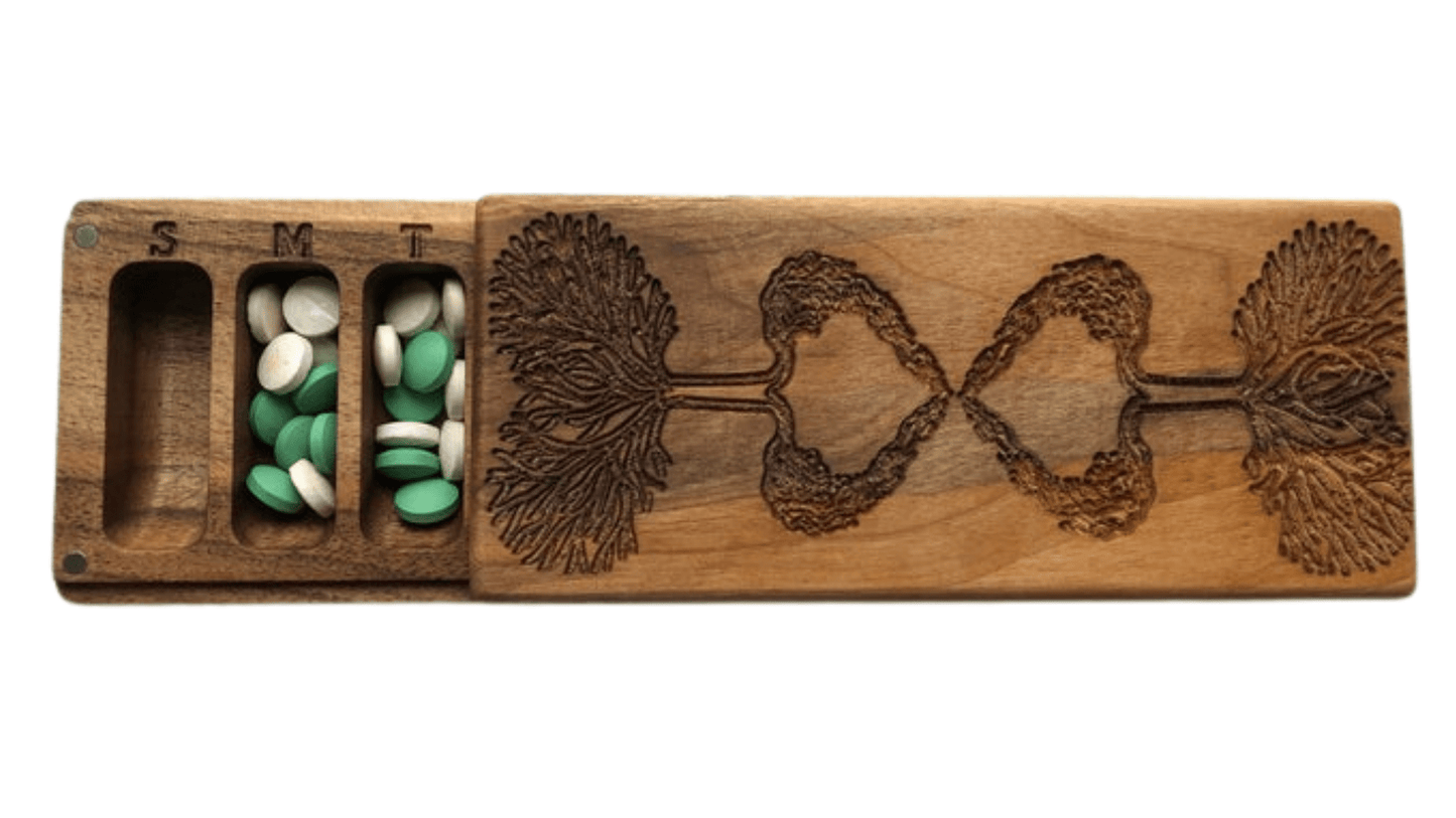 JTNlab PILLBOX Walnut / Please Select WOODEN PILL BOX - TREE OF LIFE 2