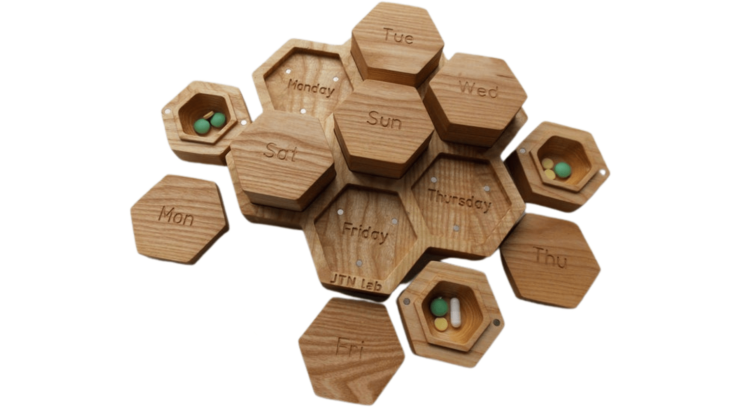 JTNlab PILLBOX WEEKLY MODULAR PILL BOX HONEYCOMB