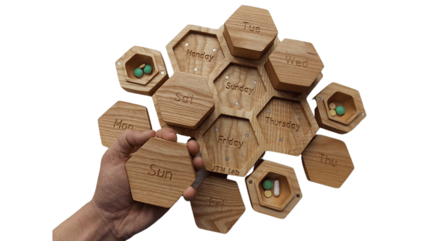 JTNlab PILLBOX WEEKLY MODULAR PILL BOX HONEYCOMB