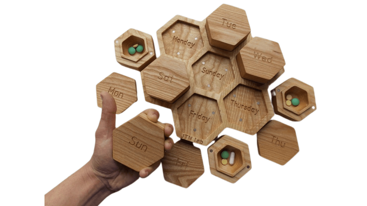 JTNlab PILLBOX WEEKLY MODULAR PILL BOX HONEYCOMB