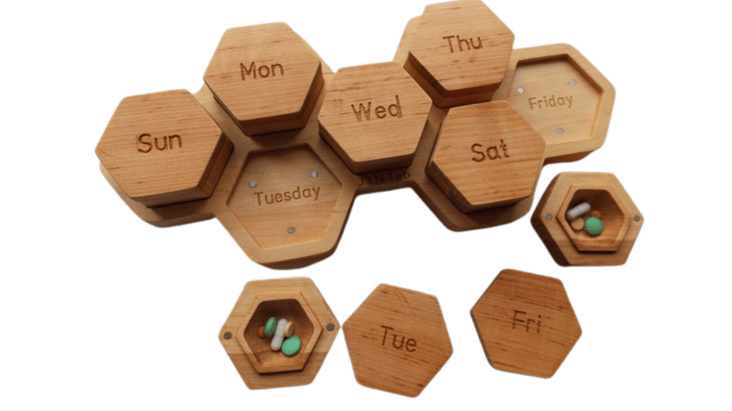 JTNlab PILLBOX WEEKLY MODULAR PILL BOX - LONG HONEYCOMB