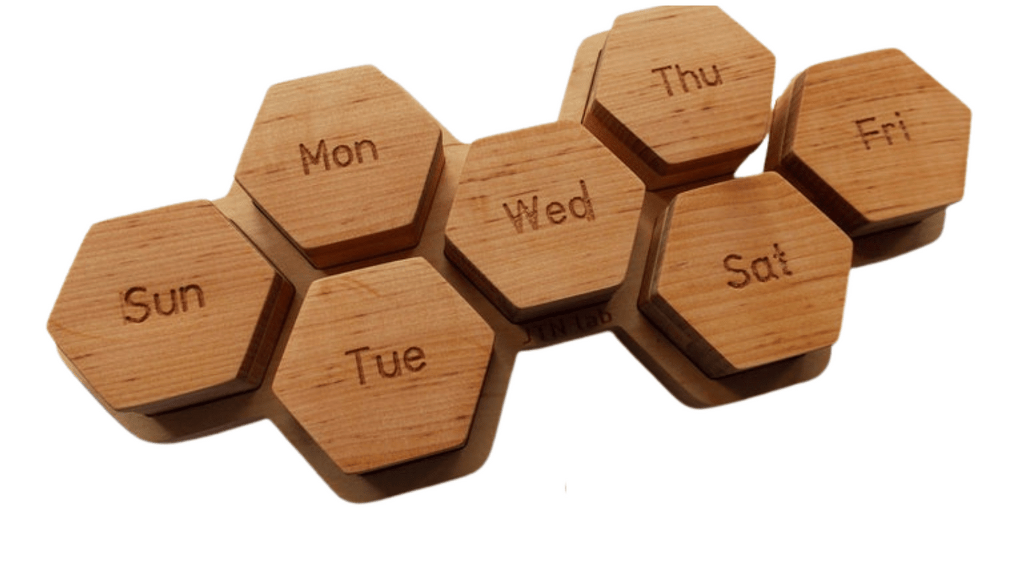 JTNlab PILLBOX WEEKLY MODULAR PILL BOX - LONG HONEYCOMB