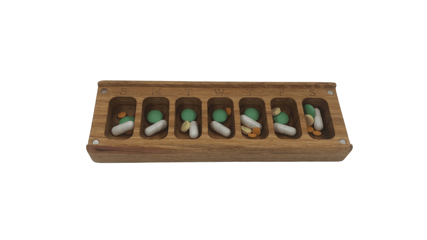 JTNlab PILLBOX WEEKLY PILL BOX - NATURAL WOOD