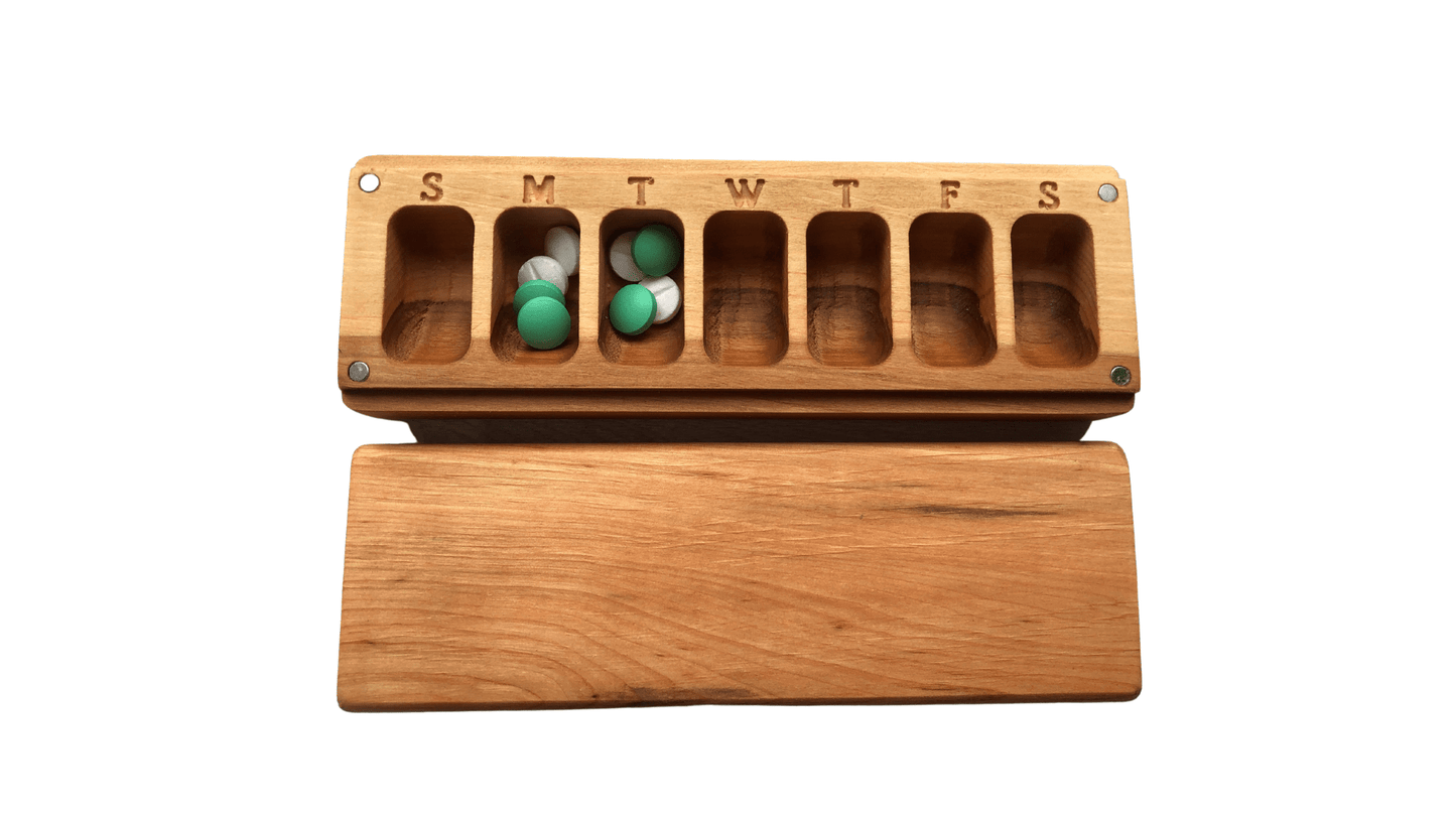 JTNlab PILLBOX WEEKLY PILL BOX - NATURAL WOOD