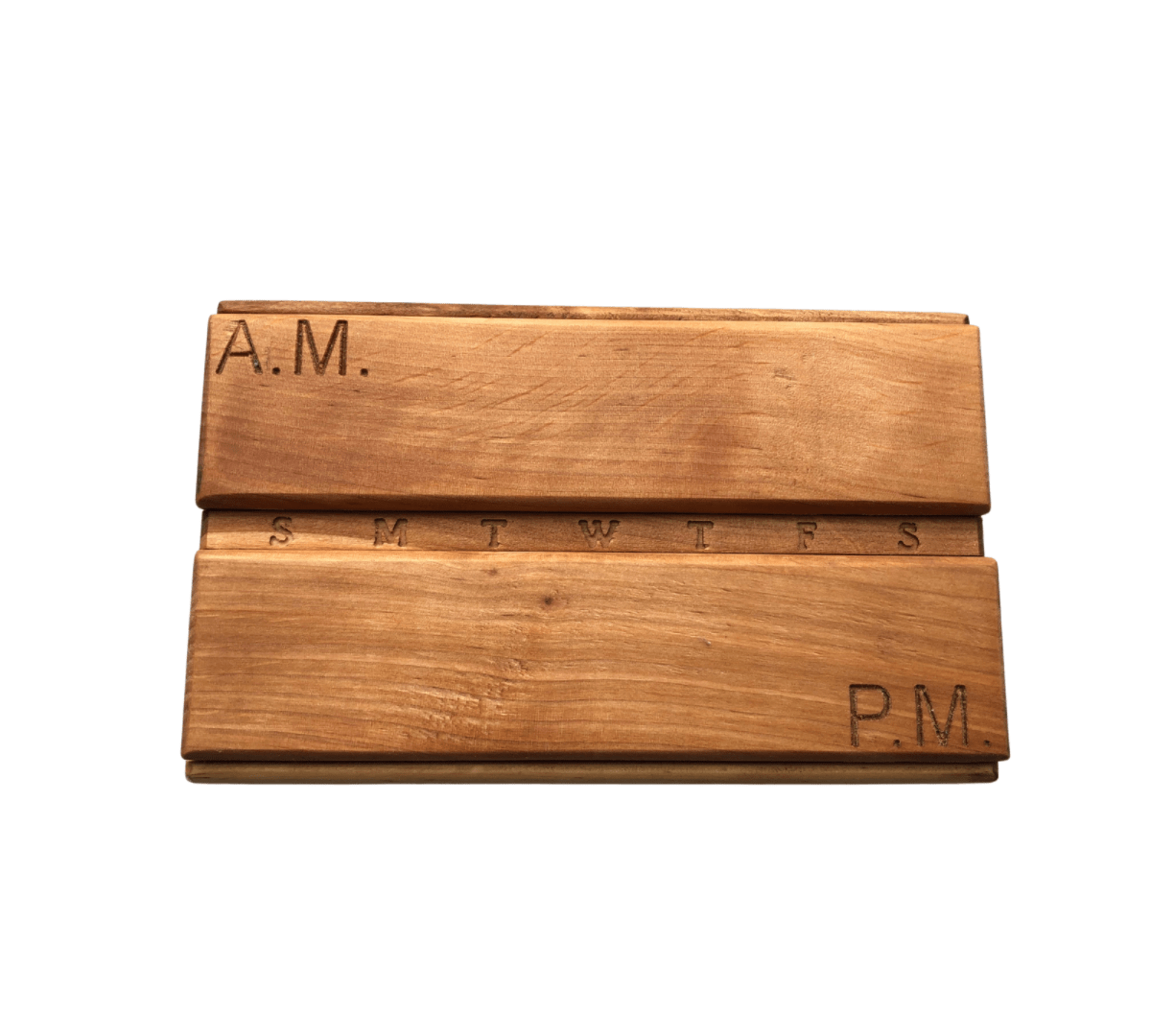 JTNlab PILLBOX WOODEN DAY/NIGHT PILL BOX - A.M.-P.M.