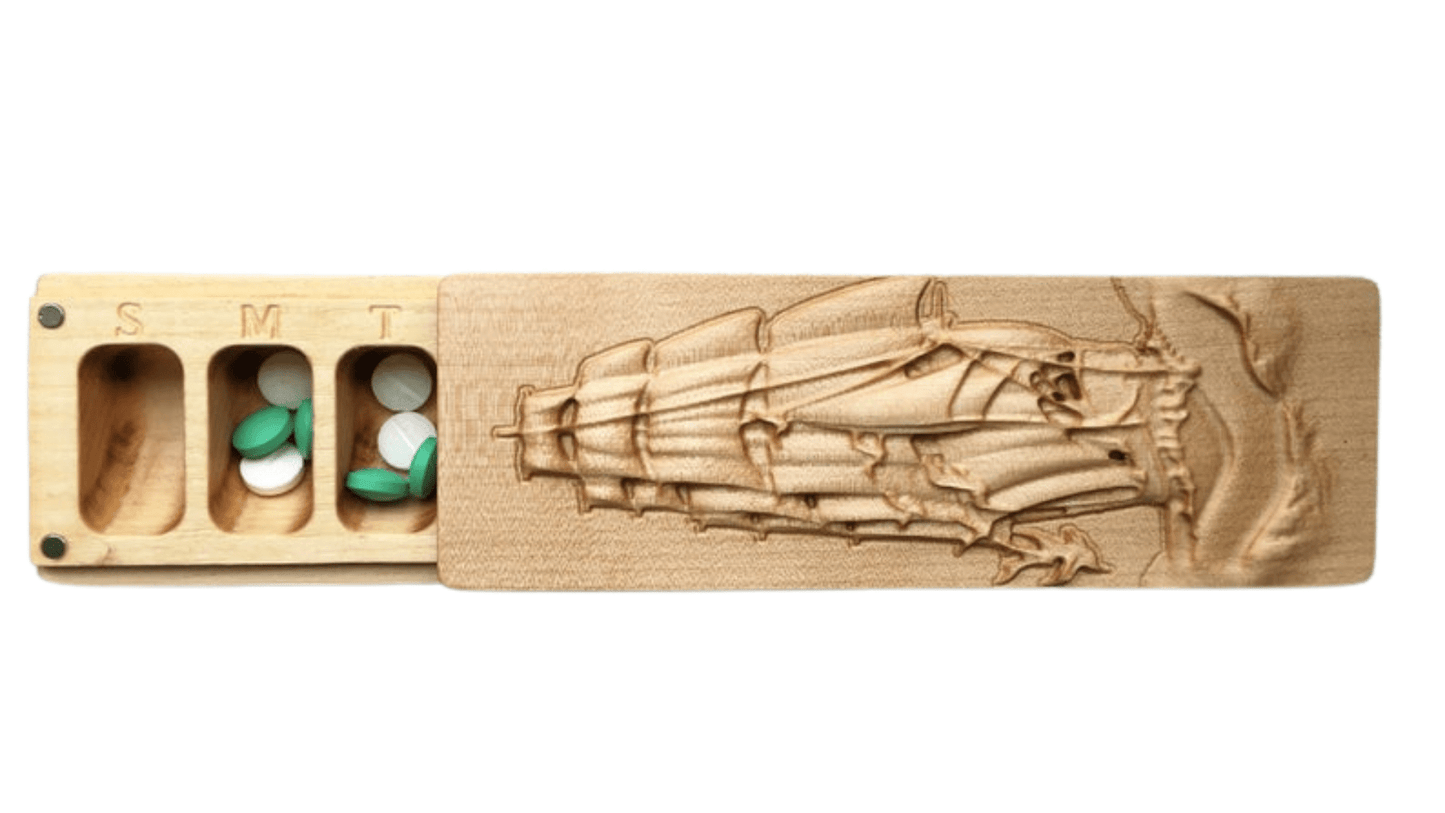 JTNlab PILLBOX WOODEN PILL BOX - 3D SHIP