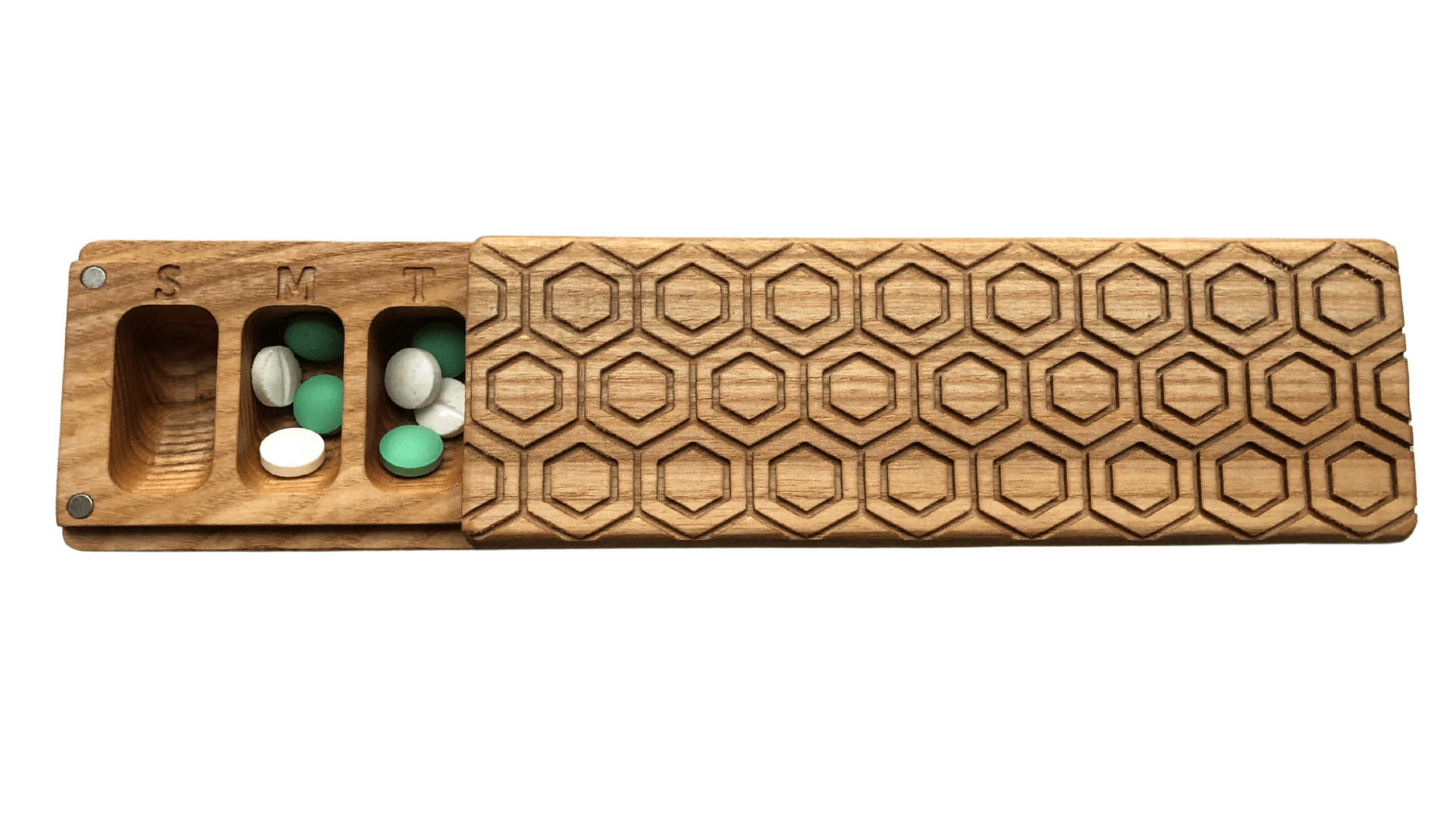 JTNlab PILLBOX WOODEN PILL BOX - HONEYCOMB