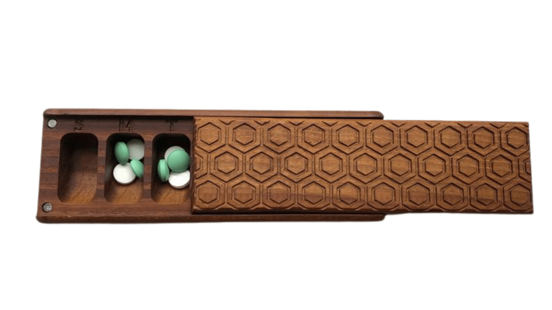 JTNlab PILLBOX WOODEN PILL BOX - HONEYCOMB