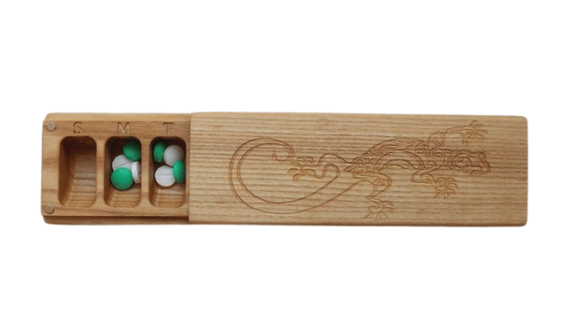 JTNlab PILLBOX WOODEN PILL BOX - LIZARD