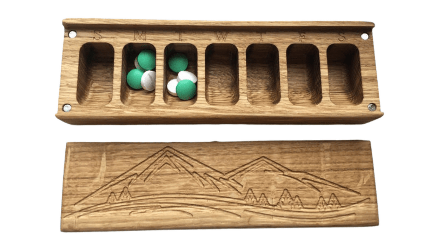 JTNlab PILLBOX WOODEN PILL BOX -  MOUNTAINS