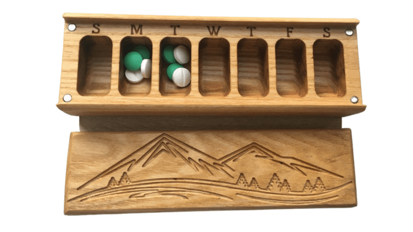 JTNlab PILLBOX WOODEN PILL BOX -  MOUNTAINS