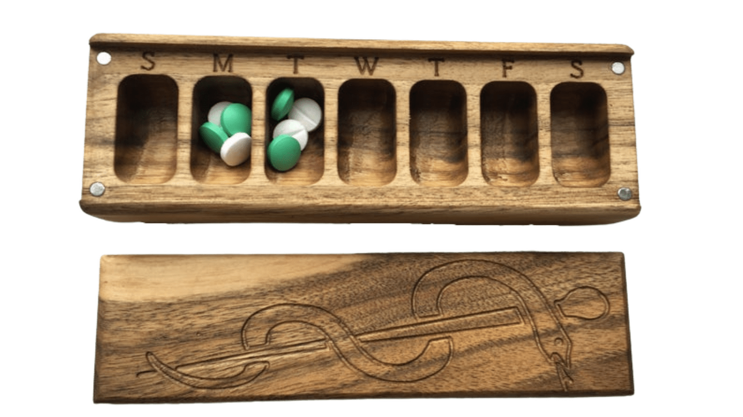 JTNlab PILLBOX WOODEN PILL BOX -  SNAKE