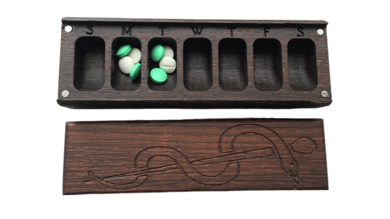 JTNlab PILLBOX WOODEN PILL BOX -  SNAKE